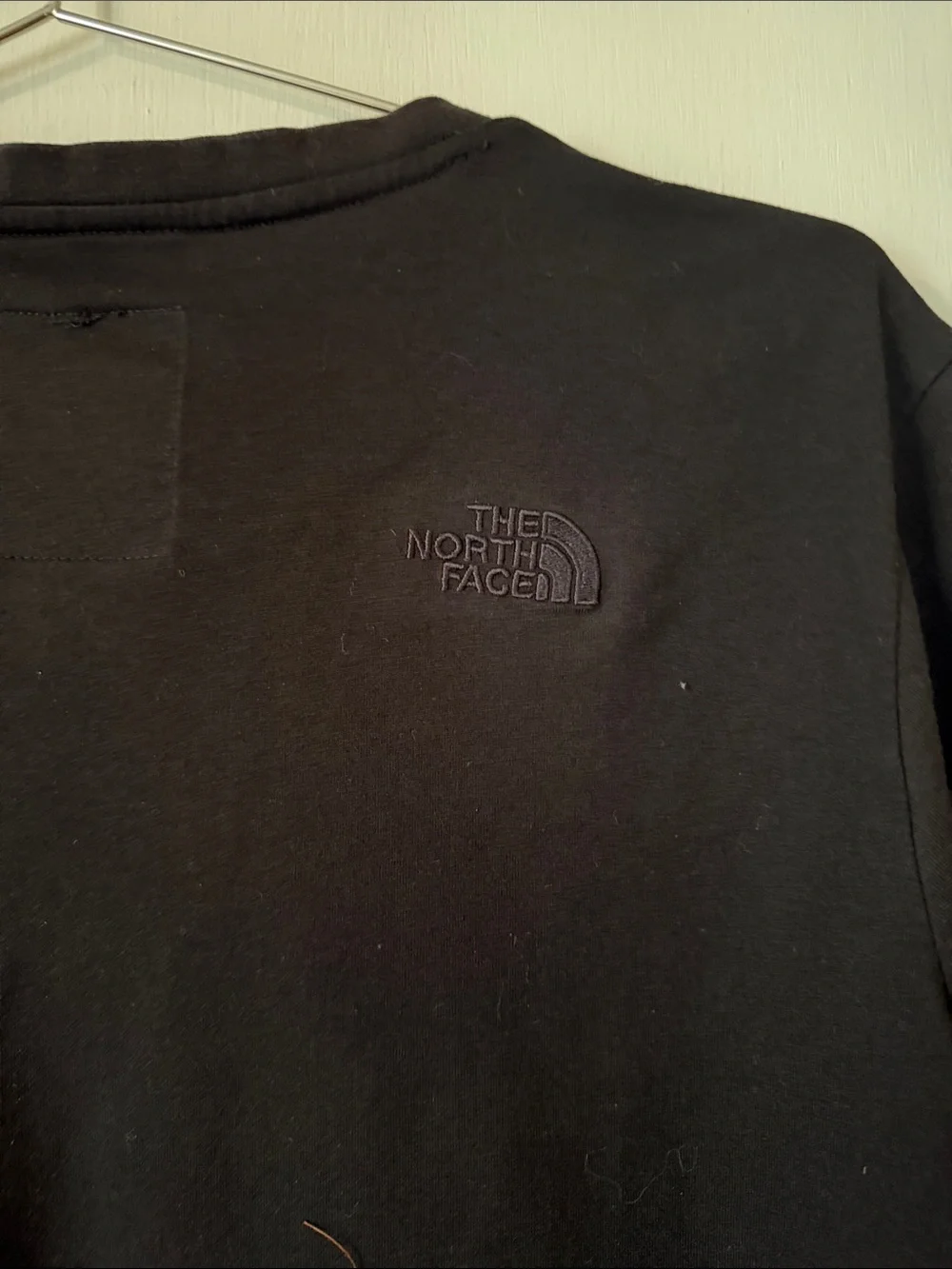 The North Face Black Short Sleeve Tee with Blue Logo | Men's Medium